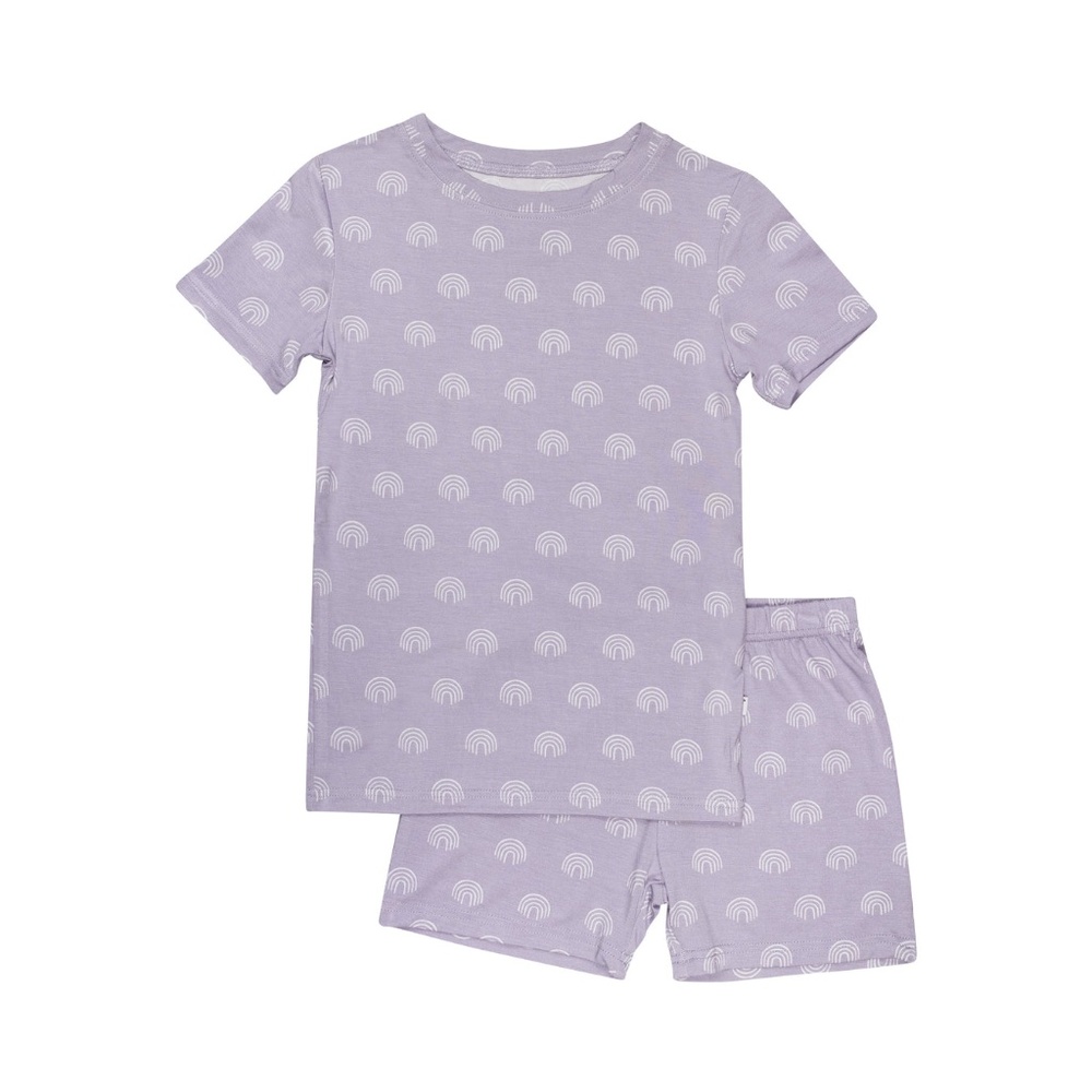 Brave Little Ones Lavender Rainbows Bamboo Shorts Set 3T NIB